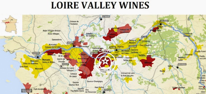 Región vinícola del Valle del Loira Mapa |  Winetraveler.com