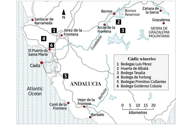 Mapa de Cádiz