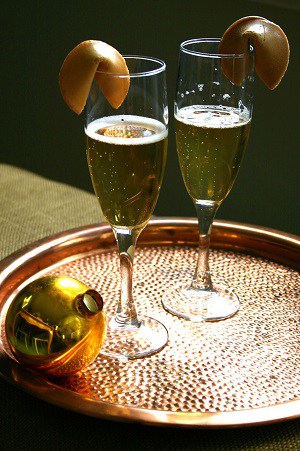 Receta de champán de Año Nuevo - Cóctel de champán de la buena fortuna