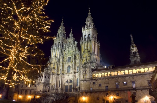 Catedral de Santiago de Compostela Durante la Navidad (Galicia. España)