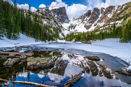 Se pueden encontrar espectaculares miradores de invierno en todo el Parque Nacional de las Montañas Rocosas.