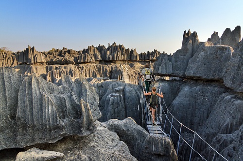 Puente de cuerda en Tsingy, Madagascar