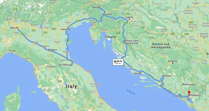 Balcanes Itinerario Mapa y Ruta